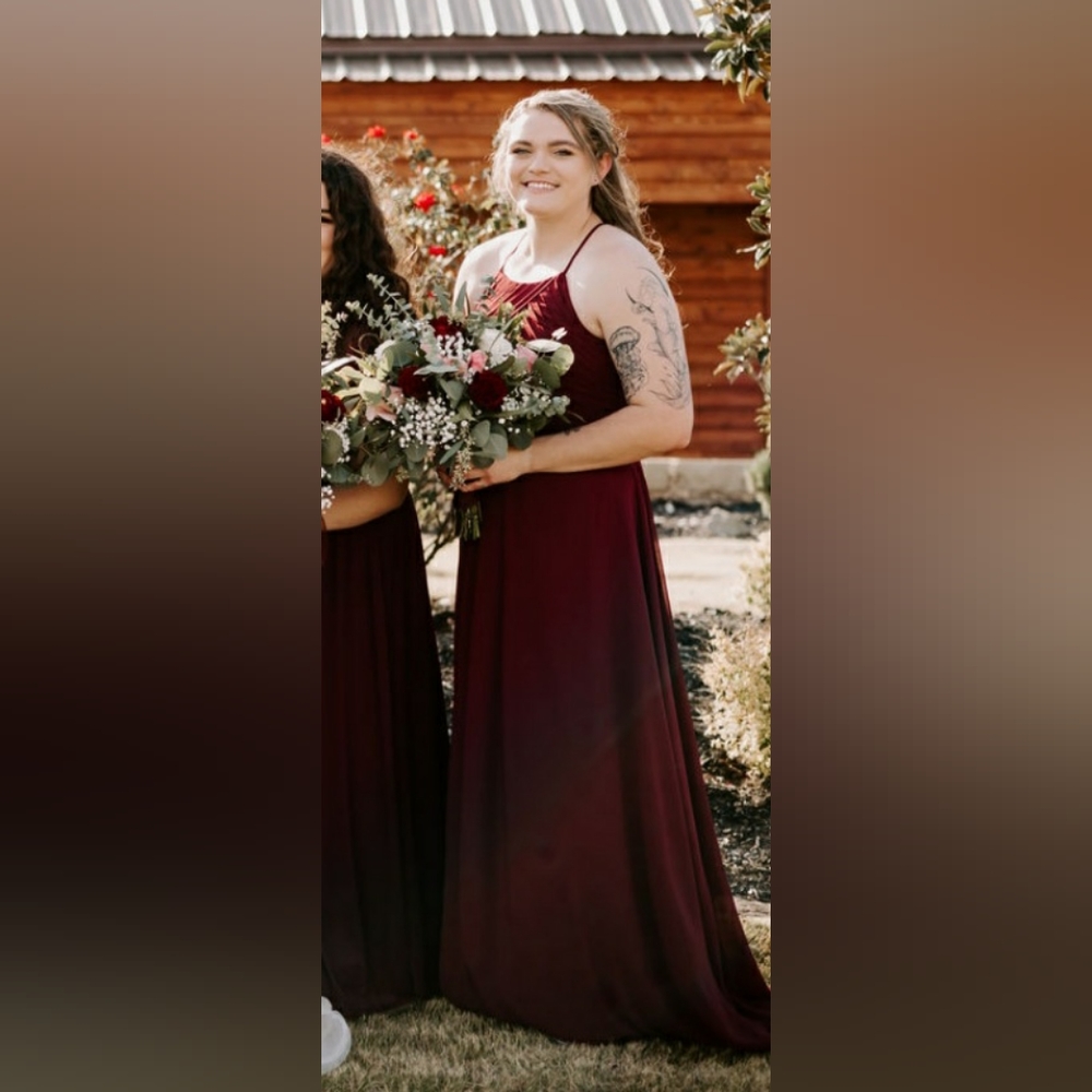 Azazie Ginger Bridesmaids Dress in Cabernet